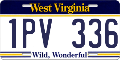WV license plate 1PV336