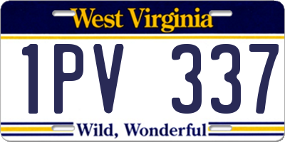 WV license plate 1PV337