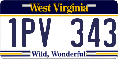 WV license plate 1PV343