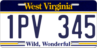 WV license plate 1PV345