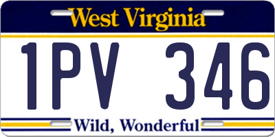 WV license plate 1PV346