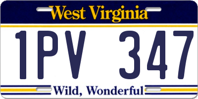 WV license plate 1PV347
