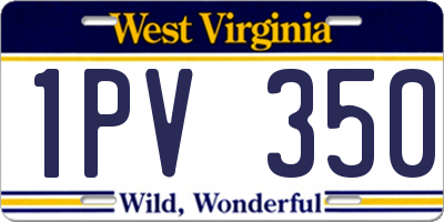 WV license plate 1PV350