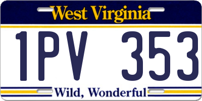 WV license plate 1PV353