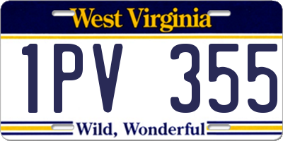 WV license plate 1PV355