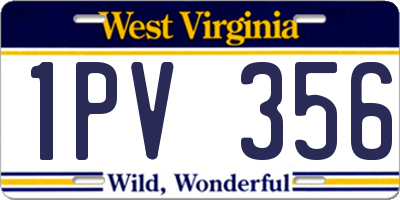 WV license plate 1PV356