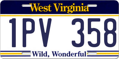 WV license plate 1PV358