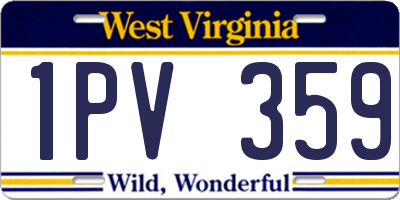 WV license plate 1PV359