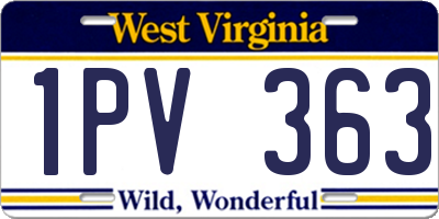 WV license plate 1PV363