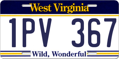 WV license plate 1PV367