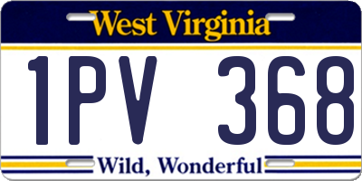 WV license plate 1PV368