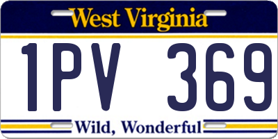 WV license plate 1PV369