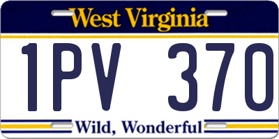 WV license plate 1PV370