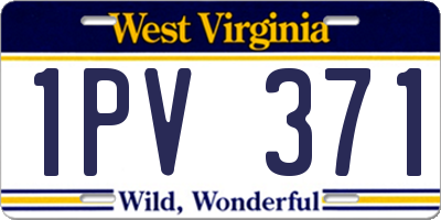 WV license plate 1PV371