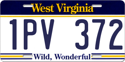 WV license plate 1PV372