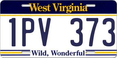 WV license plate 1PV373
