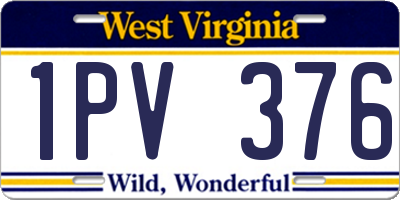 WV license plate 1PV376