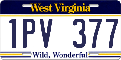WV license plate 1PV377