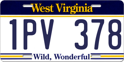WV license plate 1PV378