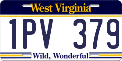 WV license plate 1PV379
