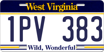 WV license plate 1PV383