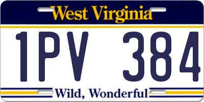 WV license plate 1PV384