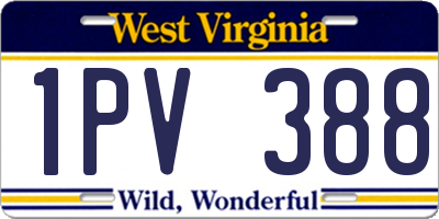 WV license plate 1PV388