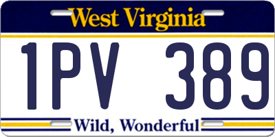 WV license plate 1PV389