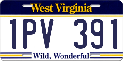 WV license plate 1PV391
