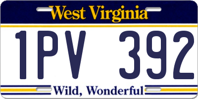 WV license plate 1PV392