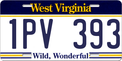 WV license plate 1PV393