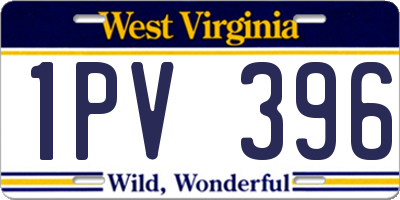WV license plate 1PV396