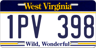 WV license plate 1PV398
