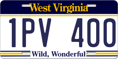 WV license plate 1PV400