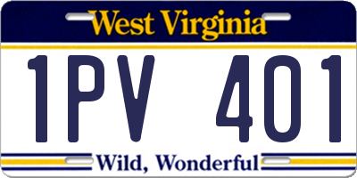 WV license plate 1PV401