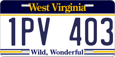 WV license plate 1PV403