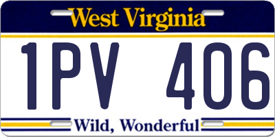WV license plate 1PV406