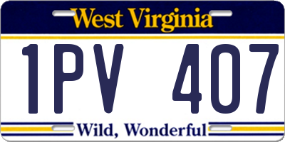 WV license plate 1PV407