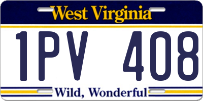 WV license plate 1PV408