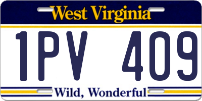 WV license plate 1PV409
