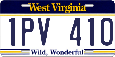 WV license plate 1PV410