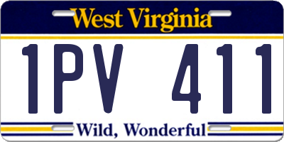 WV license plate 1PV411