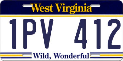 WV license plate 1PV412