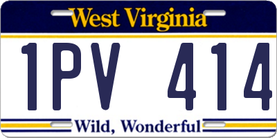WV license plate 1PV414