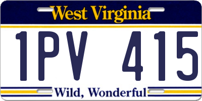 WV license plate 1PV415