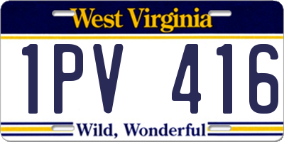 WV license plate 1PV416