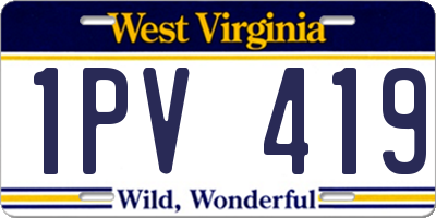 WV license plate 1PV419
