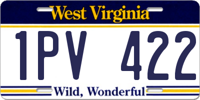 WV license plate 1PV422