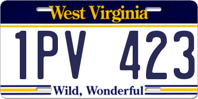 WV license plate 1PV423