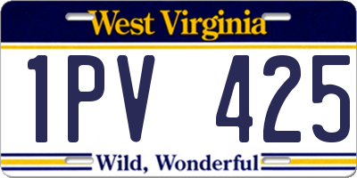 WV license plate 1PV425